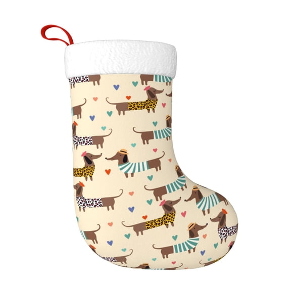 Naloa Dachshund Dog Christmas Stockings Decorations, Xmas Ornaments, DIY Personalized Farmhouse Decor for Home Family Party Tree