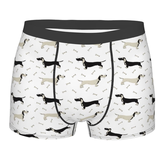 Naloa Dachshund Dog Print Mens Underwear - Boxers for Men, Classic Briefs for Men