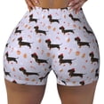 thumbnail image 1 of Naloa Dachshund Dog Puppy Biker Shorts for Women Seamless Scrunch Short Women’s Yoga Shorts for Gym Running Sport Shorts - Large, 1 of 9