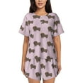 thumbnail image 1 of Naloa Dachshund Dog Puppy Women's Short-Sleeved Pajama Set, Loungewear, Summer pajamas, Breathable Cozy - X-Large, 1 of 9