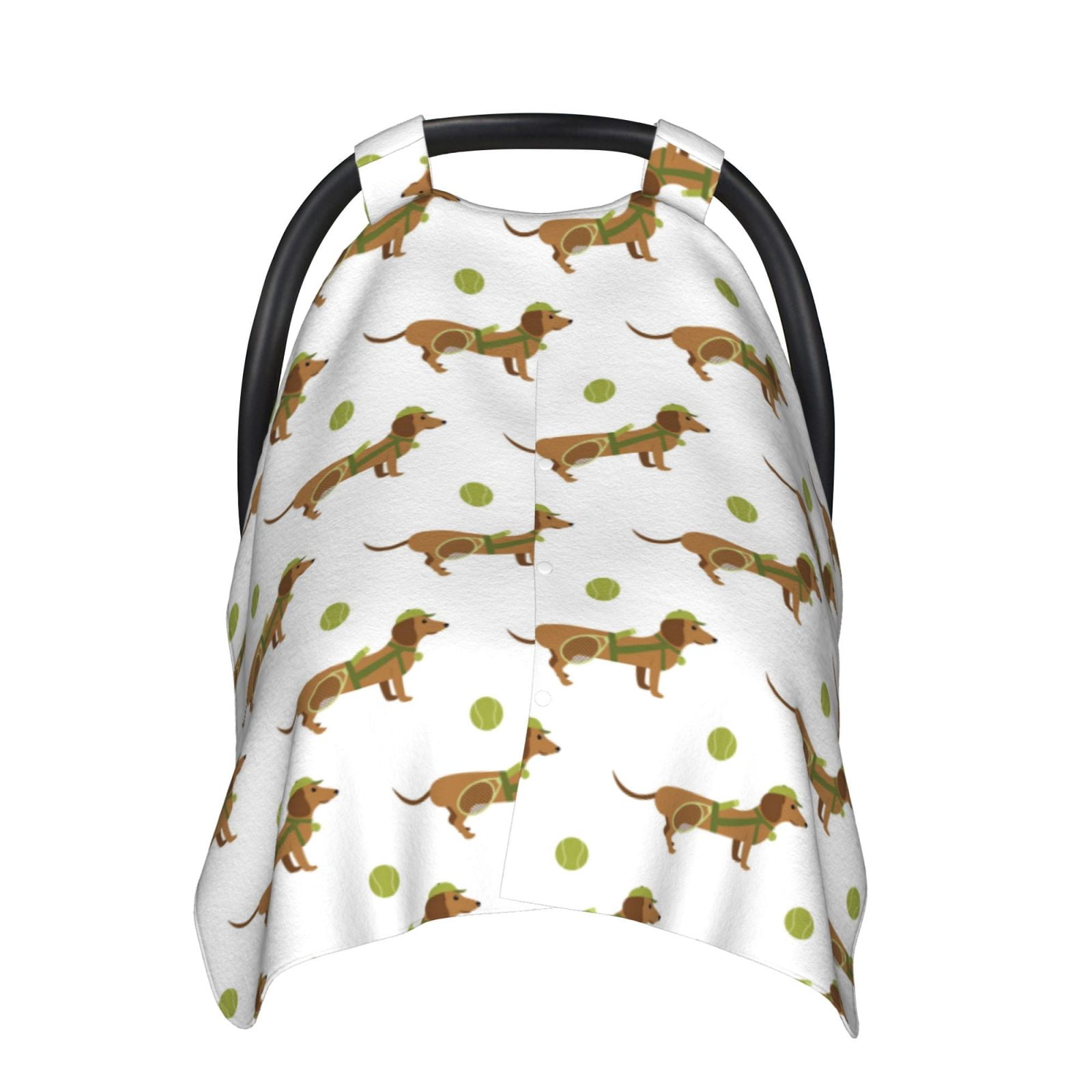 Naloa Dachshund Going To Play Tennis Baby Car Seat Cover, Breathable Baby Carrier Cover, Multiuse Baby Carrier Cover & Nursing Breastfeeding Cover