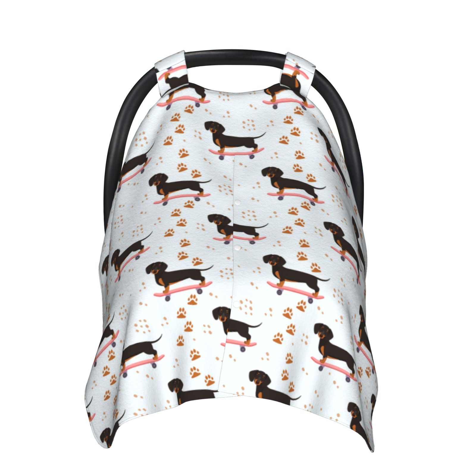 Naloa Dachshund On A Skateboard Baby Car Seat Cover, Breathable Baby Carrier Cover, Multiuse Baby Carrier Cover & Nursing Breastfeeding Cover