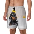 thumbnail image 1 of Naloa Dachshund Sitting in Bathtub Print Men Swim Trunks with Compression Liner ,Board Shorts,Men's Swim Shorts with Drawstring and Elastic Waistband-Large, 1 of 6