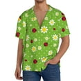 thumbnail image 1 of Naloa Daisies And Ladybugs Men's Loose Fit Cuban Collar Short-Sleeve Shirt, Hawaiian Shirts, Mens Shirts Casual for Everyday Wear Outings-3X-Large, 1 of 5