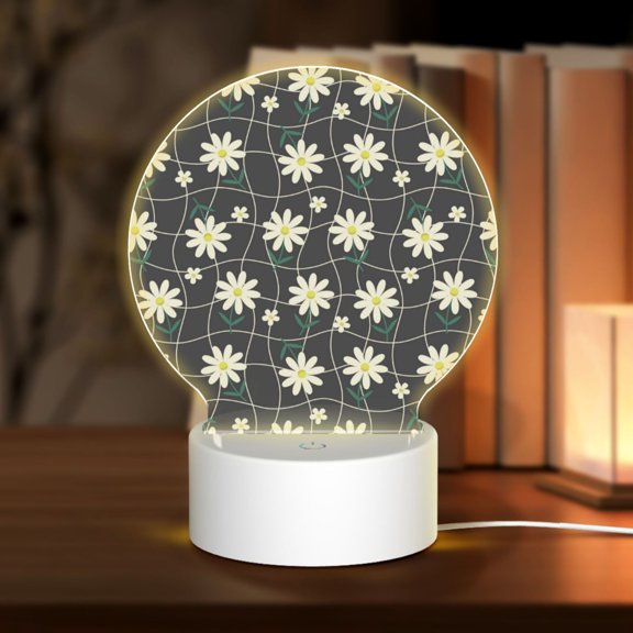 Naloa Daisies Flowers Acrylic LED Night Light Custom LED Lights Personalized Nightlight Customized Gifts for Family Couples Friends