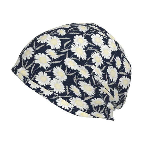 Naloa Daisies Flowers Beanie for Men Women Knitted Unisex Winter Hat Beanies Cap Knit Cuffed Beanies Hats