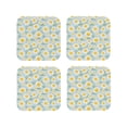 thumbnail image 1 of Naloa Daisies Flowers Coasters for Set of 4 - PU Leather Coasters, Coasters for Table Cup Tea Coffee Beer, Decorative for Kitchen Homedecor (Round), 1 of 6