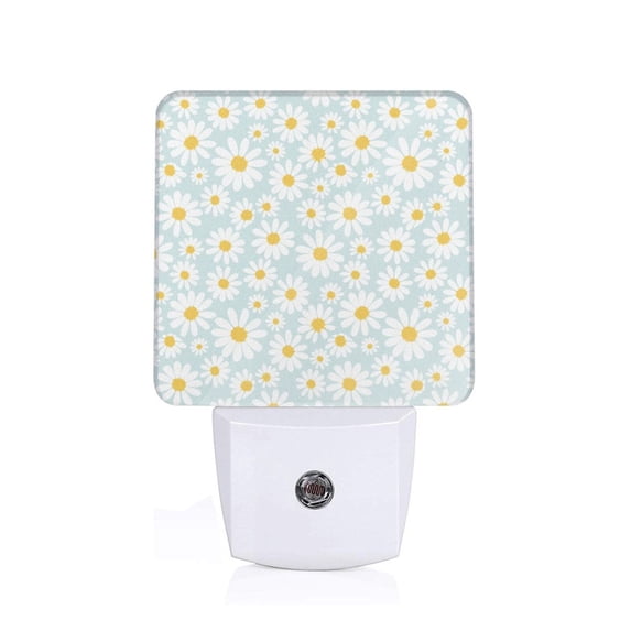 Naloa Daisies Flowers Night Lights Plug into Wall, Dusk to Dawn Sensor Warm White Led Night Light 0.5W, Nightlight suit for Adults, Bedroom, Bathroom, Hallway, Kitchen