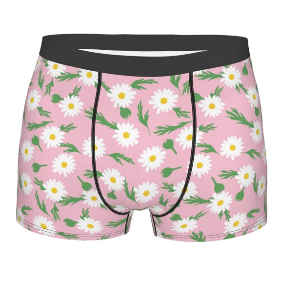 Naloa Daisies Flowers Print Mens Underwear - Boxers for Men, Classic Briefs for Men