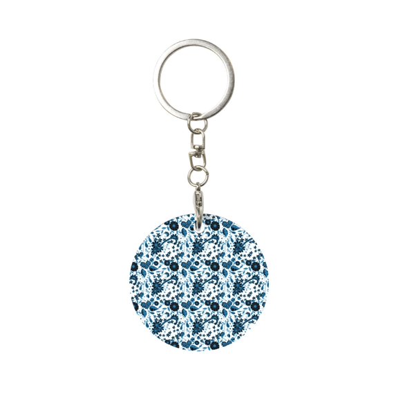 Naloa Daisies Flowers Print Round Keychain Keychain Key Ring, Key Tag, Key Chain Bulk for Gift Accessories (Round)