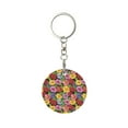 thumbnail image 1 of Naloa Daisies Flowers Print Round Keychain Keychain Key Ring, Key Tag, Key Chain Bulk for Gift Accessories (Round), 1 of 7