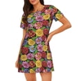 thumbnail image 1 of Naloa Daisies Flowers Print Women Nightgowns,Womens Loungewear,Short Sleeve Sleepwear,Comfy Ladies Nightdress, 1 of 6