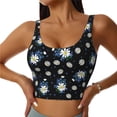 thumbnail image 1 of Naloa Daisies Flowers Sports Bras for Women, High Support Bra with Removable Pads, Comfortable - Medium, 1 of 9