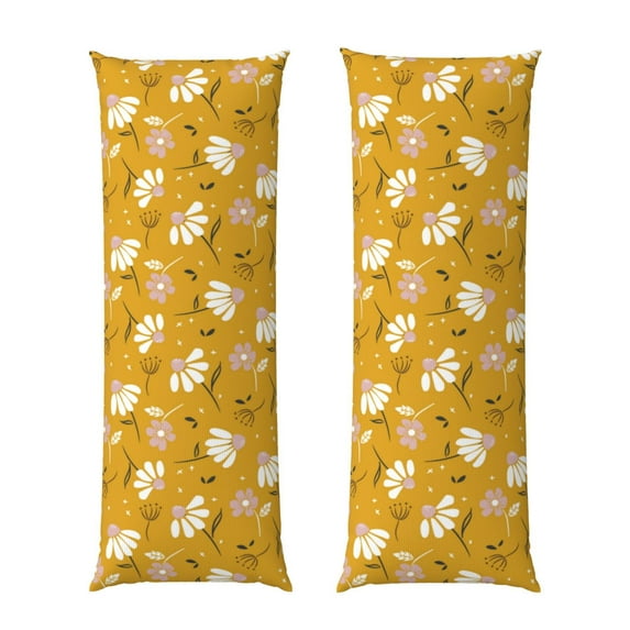 Naloa Daisies Flowers Super Soft 20x60 Body Pillow Case,Long Side Hidden Zipper(PILLOWS ARE NOT INCLUDED)