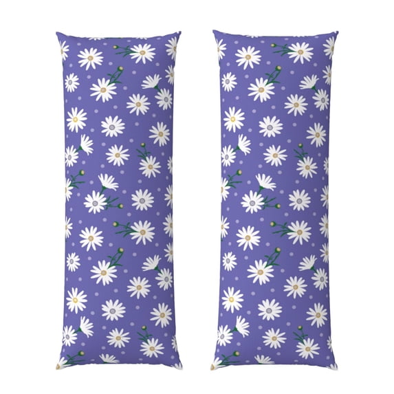 Naloa Daisies Flowers Super Soft 20x60 Body Pillow Case,Long Side Hidden Zipper(PILLOWS ARE NOT INCLUDED)