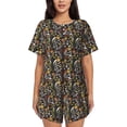 thumbnail image 1 of Naloa Daisies Flowers Women's Short-Sleeved Pajama Set, Loungewear, Summer pajamas, Breathable Cozy - X-Large, 1 of 9