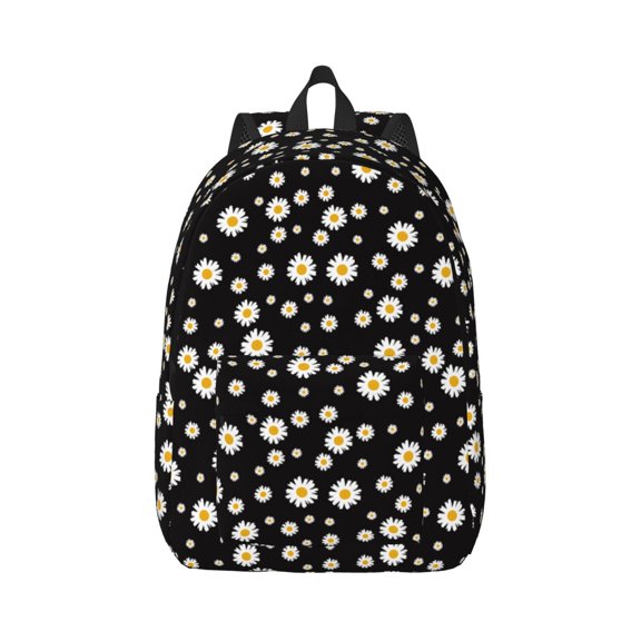 Naloa Daisy Canvas Backpack for Men Women Rucksack Casual Travel Daypack College Tote Satchel Bookbag for Teens-Small