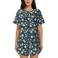 thumbnail image 1 of Naloa Daisy Floral B Women's Short-Sleeved Pajama Set, Loungewear, Summer pajamas, Breathable Cozy - Large, 1 of 9