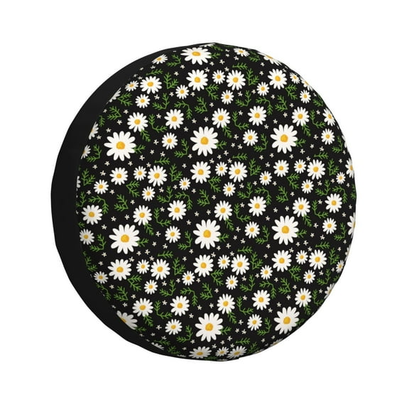 Naloa Daisy PVC Leather Spare Tire Wheel Cover for Car Truck SUV Camper Trailer Universal Fit many size16 inch