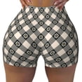 thumbnail image 1 of Naloa Daisy Plaid Black Biker Shorts for Women Seamless Scrunch Short Women’s Yoga Shorts for Gym Running Sport Shorts - X-Large, 1 of 9