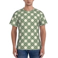 thumbnail image 1 of Naloa Daisy Plaid Green Men's T-Shirt Sport T-shirt Men's Basic Tee Casual Men's Shirt, Round Neck, Short Sleeves - XX-Large, 1 of 5