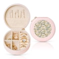 thumbnail image 1 of Naloa Daisy Round Jewelry Box, Travel Jewelry Organizer, 3.9 x 3.9 x 2in Jewelry Storage Box for Women-Pink, 1 of 1