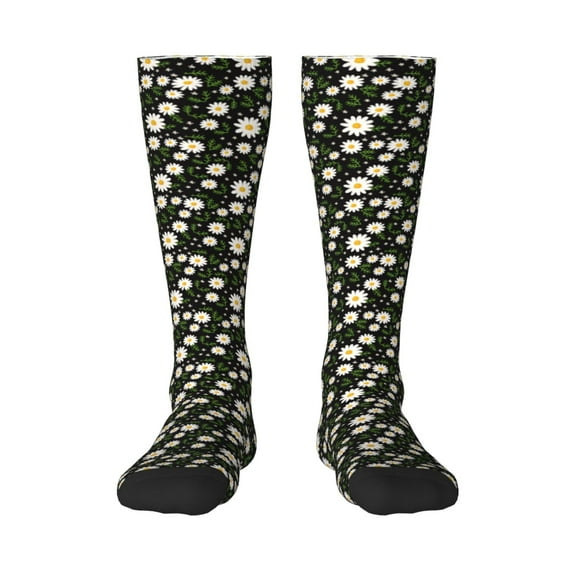 Naloa Daisy Thigh High Socks Extra Long Stretchy Sock Women Over Knee High Opaque Stocking Daily Wear