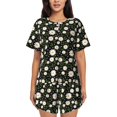 thumbnail image 1 of Naloa Daisy Women's Short-Sleeved Pajama Set, Loungewear, Summer pajamas, Breathable Cozy - X-Large, 1 of 9