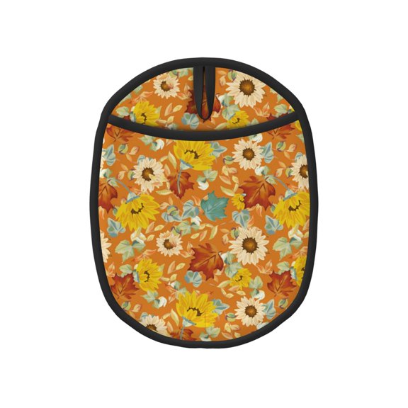 Naloa Daisy maple fall Silicone Pot Holders, Oven Mitts Heat Resistant Hot Pads, Non Slip Pot Holder for Kitchen Baking and Cooking 9.4 x 7.5 Inches