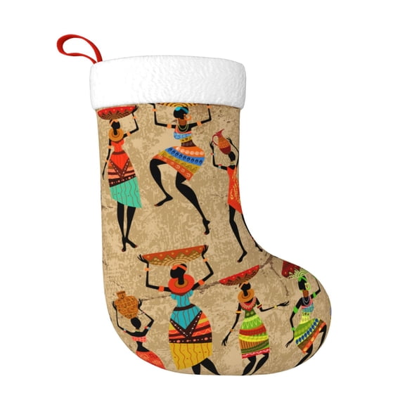 Naloa Dancing African Women Christmas Stockings Decorations, Xmas Ornaments, DIY Personalized Farmhouse Decor for Home Family Party Tree