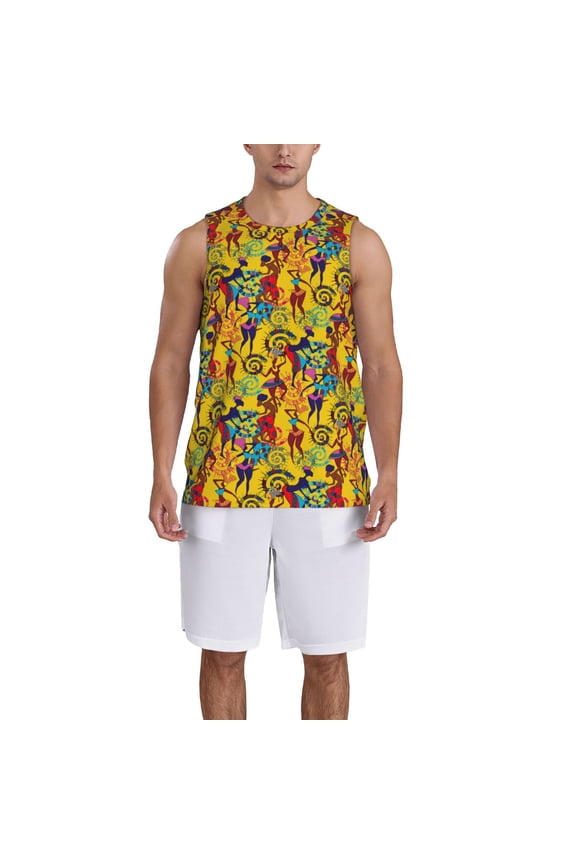 Dancing African Womens Basketball Jersey Reversible Men's Mesh Athletic Sports Shirts Training Practice S-4XL3X-Large