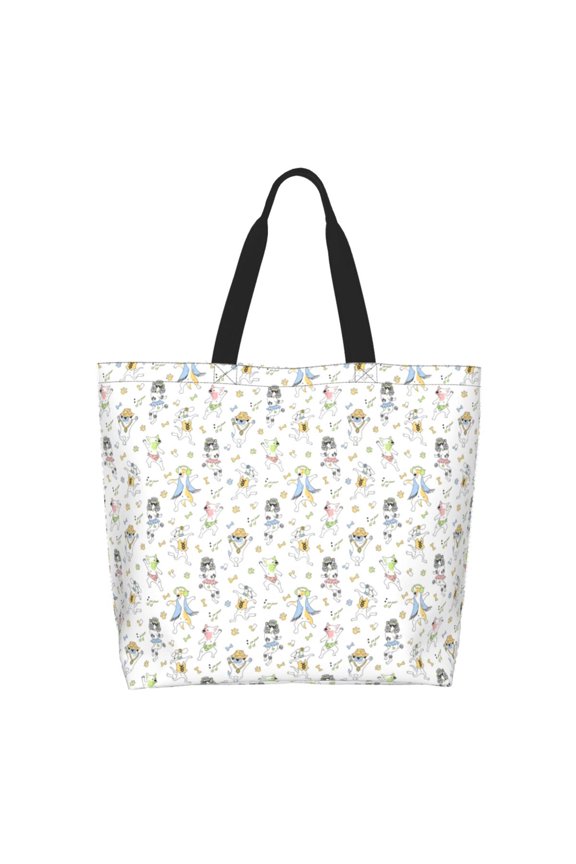 Dancing Dogs Tote Bag for Women Large Capacity Shoulder Bag for College Work Travel Shopping
