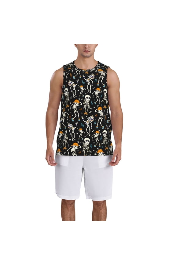 Dancing Skeleton Party Basketball Jersey Reversible Men's Mesh Athletic Sports Shirts Training Practice S-4XLXX-Large