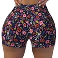 thumbnail image 1 of Naloa Dancing Skeletons Floral Garden Biker Shorts for Women Seamless Scrunch Short Women’s Yoga Shorts for Gym Running Sport Shorts - XX-Large, 1 of 9