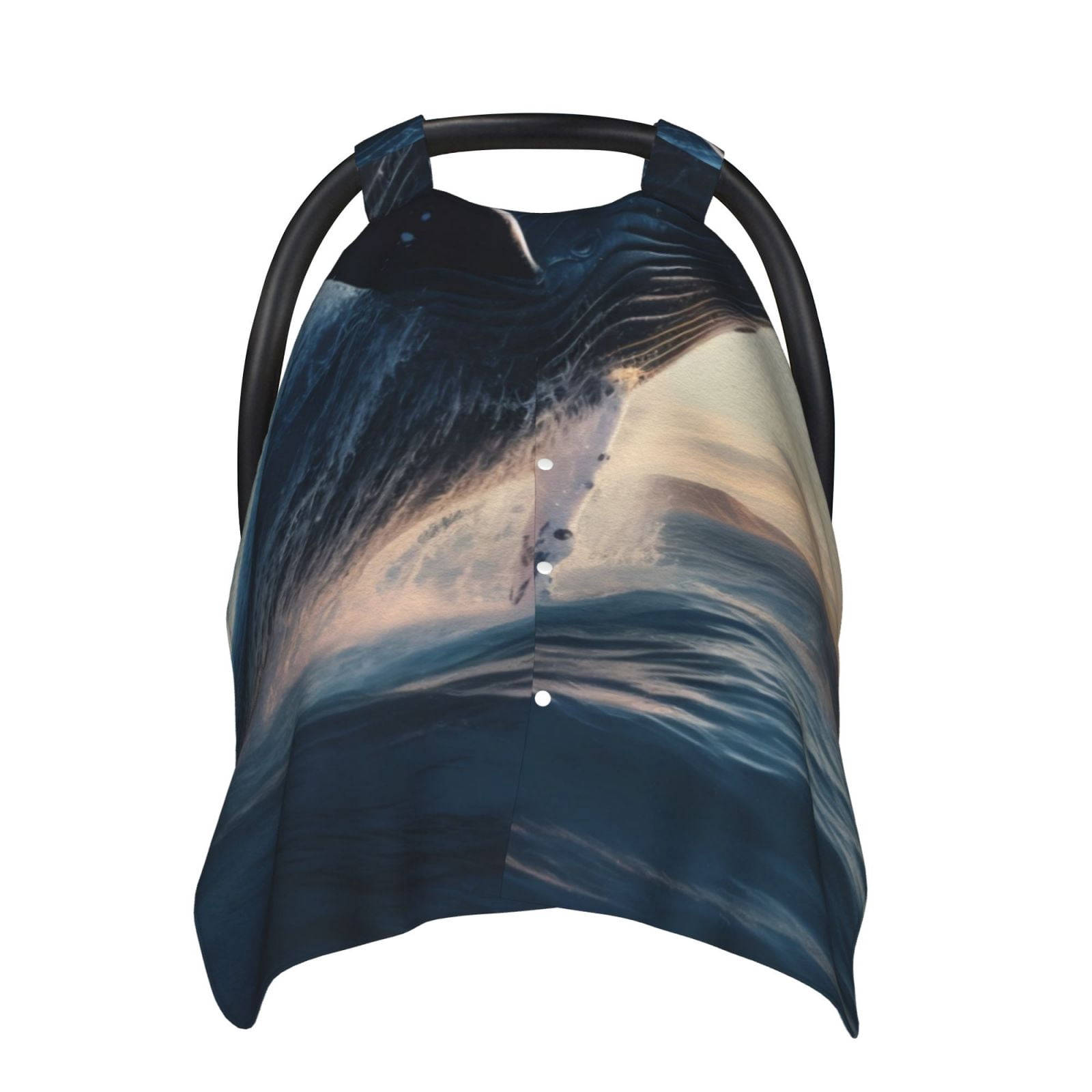 Naloa Dancing Whale Baby Car Seat Cover, Breathable Baby Carrier Cover, Multiuse Baby Carrier Cover & Nursing Breastfeeding Cover
