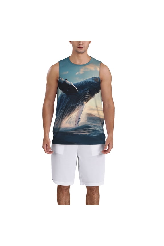 Dancing Whale Basketball Jersey Reversible Men's Mesh Athletic Sports Shirts Training Practice S-4XLXX-Large