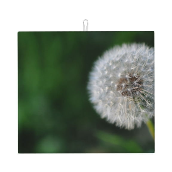 Naloa Dandelion Dish Drying Mat for Kitchen Counter, Heat Resistant Drainer Mats, Absorbent Draining Mat,Dish Rack Pad,16"x18"