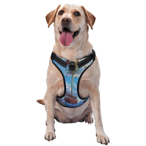 Naloa Dandelion Hot Air Balloon Dog Harness, Pet Harness Vest with Traction Rope, Dog Vest for Outdoor, Walking - {sizeName}-Large