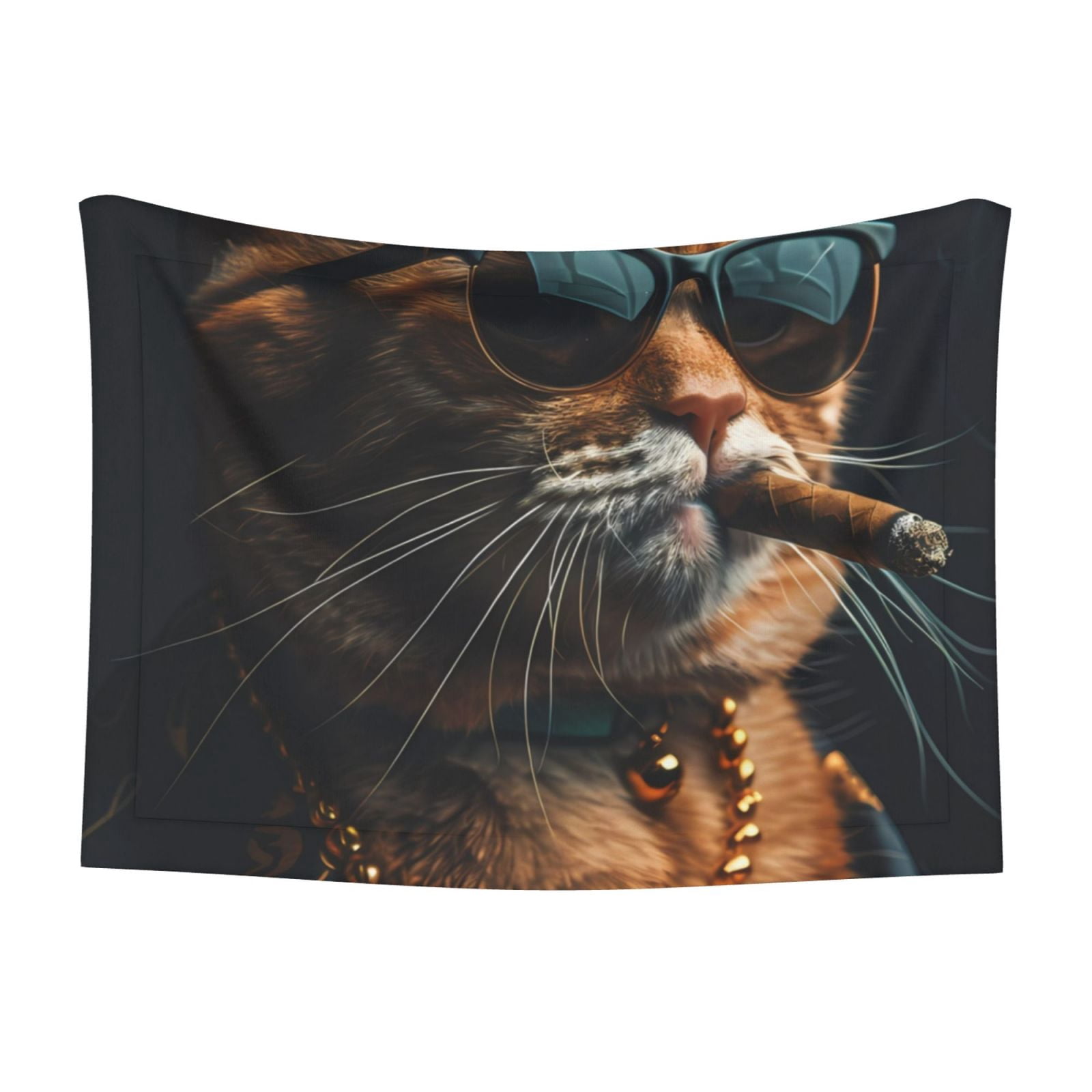 Naloa Dapper Cat in Sunglasses Dog Blanket, 3 Sizes Cat Blanket for Indoor Cats Large Medium Small Dog Gifts-Medium