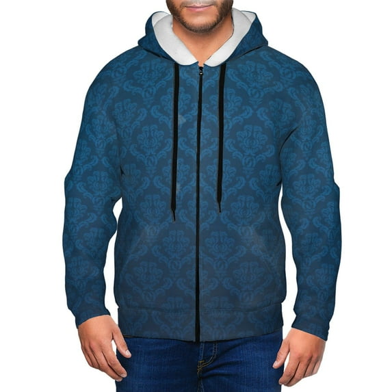 Naloa Dark Blue Men’s Hoodies, Zip up Hoodie, Sweatshirts,Hoodies for Men Sizes S-3XL-X-Large