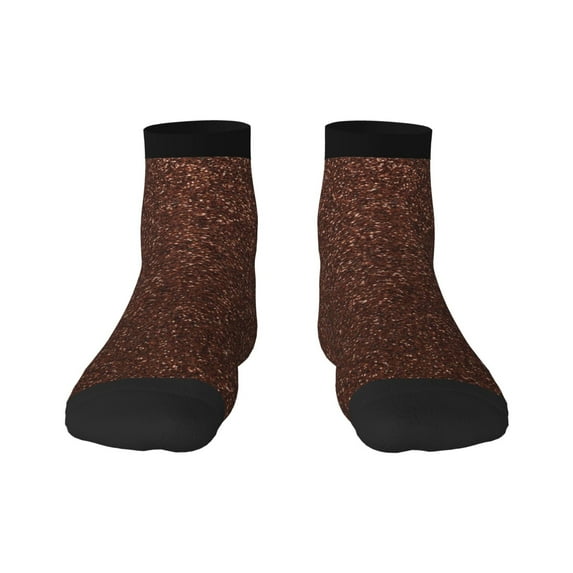 Naloa Dark Brown Glitter Ankle Socks for Women Non Slip Socks No Show Socks Classic Low Cut Casual Socks Casual Socks