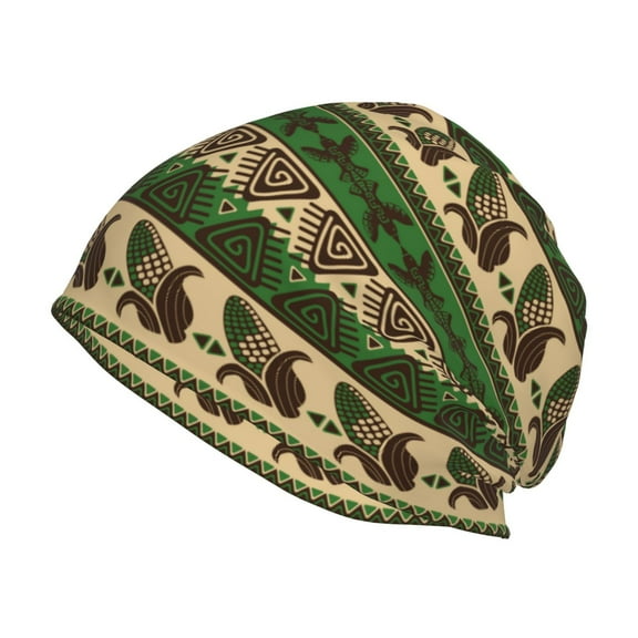 Naloa Dark Green Vintage Corn Pattern Beanie for Men Women Knitted Unisex Winter Hat Beanies Cap Knit Cuffed Beanies Hats