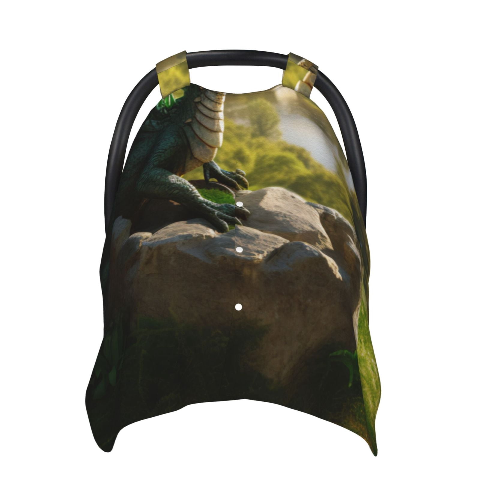 Naloa Deep Forest Stone Green Dragon Baby Car Seat Cover, Breathable Baby Carrier Cover, Multiuse Baby Carrier Cover & Nursing Breastfeeding Cover