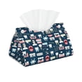 thumbnail image 1 of Naloa Dental Print Leather Tissue Box Cover Rectangle | Long Tissue Box Cover | Tissue Box Holder | Tissue Holder for Bathroom, 1 of 9