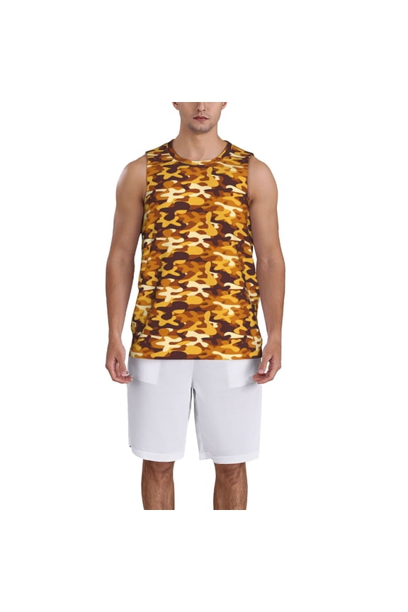 Desert Camouflage Basketball Jersey Reversible Men's Mesh Athletic Sports Shirts Training Practice S-4XLMedium