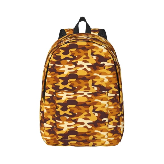 Naloa Desert Camouflage Canvas Backpack for Men Women Rucksack Casual Travel Daypack College Tote Satchel Bookbag for Teens-Medium