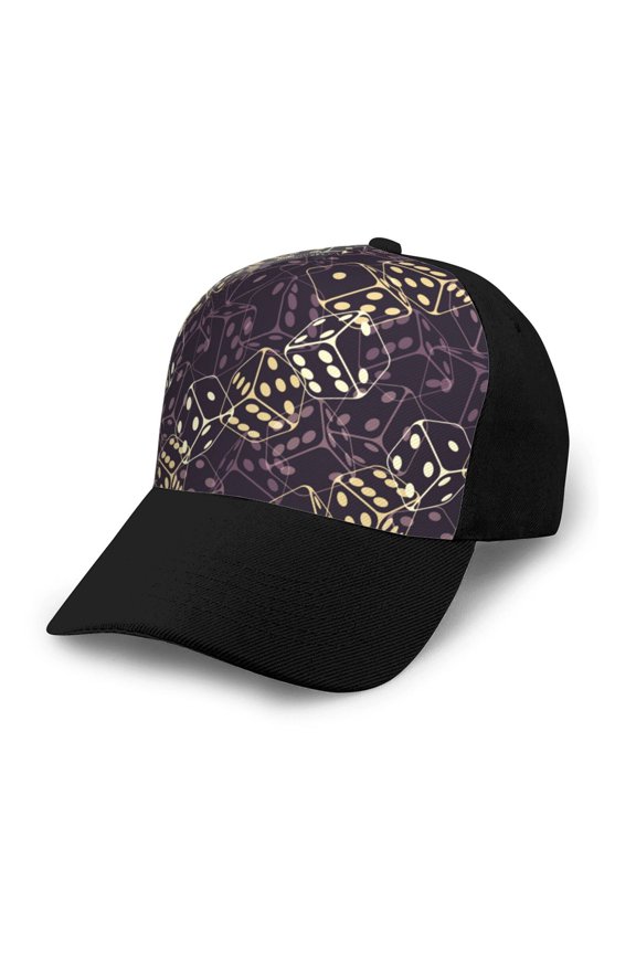 Dice Adult adjustable Print Baseball Hat, Patchwork curved brim baseball capfor Men and Women, One Size