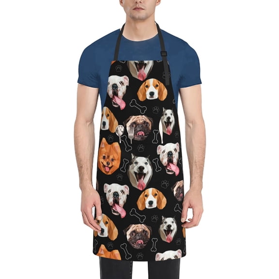 Naloa Different Breeds Of Dogs Apron Kitchen Aprons with Pockets for Women Men Chef
