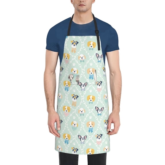 Naloa Different Breeds of Dogs Apron Kitchen Aprons with Pockets for Women Men Chef