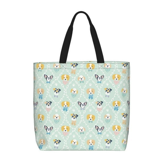 Naloa Different Breeds of Dogs Tote Bag for Women, Foldable Tote Bag With Zipper, Large Shoulder Bag, Top Handle Handbag for Travel, Work, Shopping